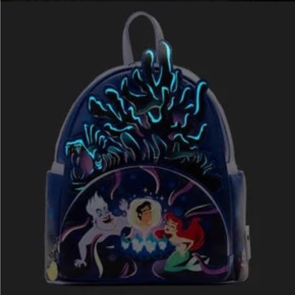 NWT - Loungefly Disney The Little Mermaid Ursula Lair Glow Mini Backpack main image 6